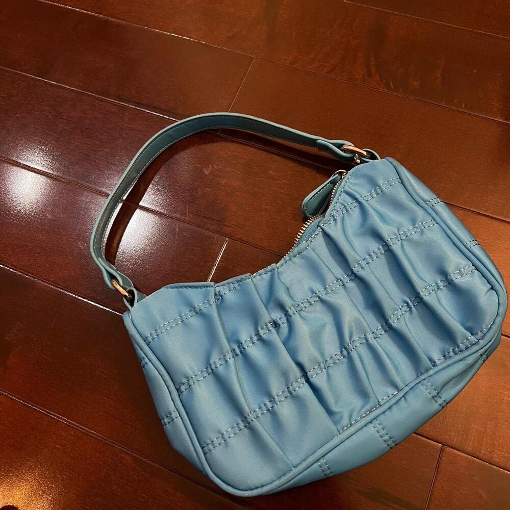 Blue Ruffle Handle Bag - Picture 5 of 6